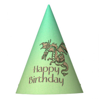 Golden Dragon Green Geburtstag Partyhütchen