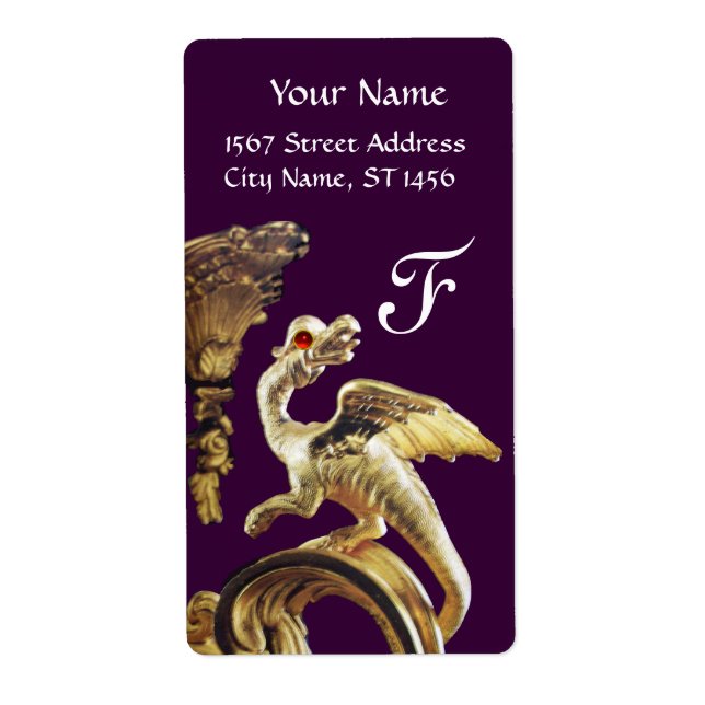 GOLDEN DRAGON IN LILA ROTER RUBY Monogram (Vorne)