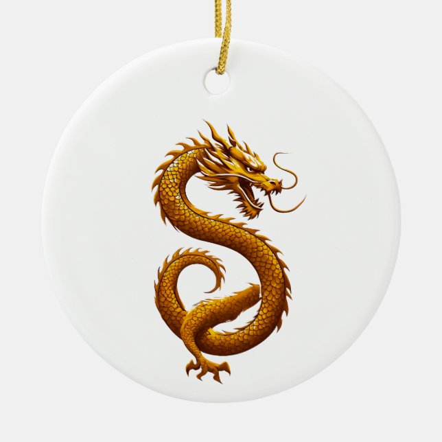 Golden Dragon Keramik Ornament (Vorne)
