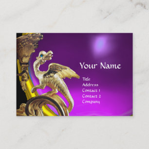 GOLDEN DRAGON LILA VIOLET AMETHYST Monogramm Visitenkarte