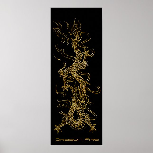 Golden Dragon Long Art Poster (Vorne)