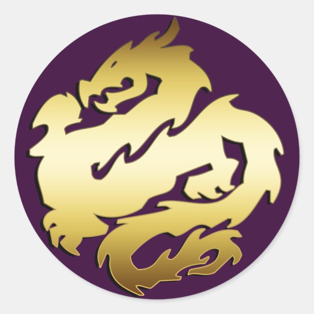 GOLDEN DRAGON RUNDER AUFKLEBER (Vorderseite)