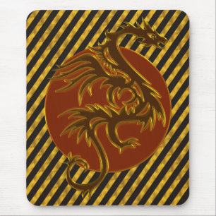 Golden Dragon Sun Goldene Streifen Mousepad