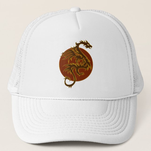 Golden Dragon Sun Truckerkappe (Vorderseite)