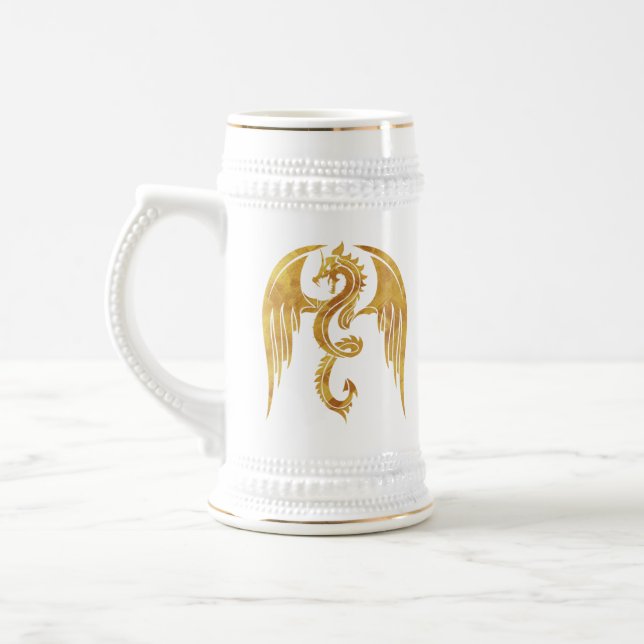 Golden Dragon Tasse - Mittelalterlicher Bierstein (Links)