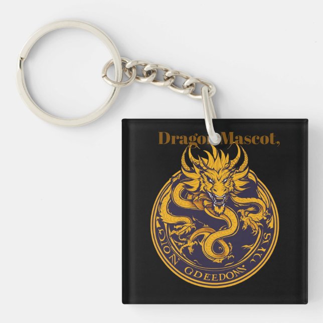 Golden Dragons Basketball Emblem wird zu Schlüsselanhänger (Vorderseite)