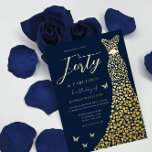 Golden Dress 40 & Fabulous 40. Geburtstag Party Folieneinladung<br><div class="desc">Golden Dress 40 & Fabulous Frauen 40. Geburtstag Party Gold Foil Einladung Weitere Einladungen in unserem Nest und Nest Store</div>