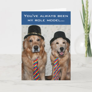 Golden Dressing Up As Vater für den Vatertag Karte