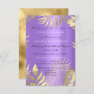 Golden Dschungel Lila Elegante Einladung