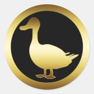 GOLDEN DUCK RUNDER AUFKLEBER