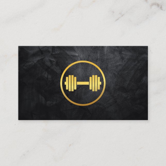 Golden Dumbell Weight-Logo Visitenkarte (Vorderseite)