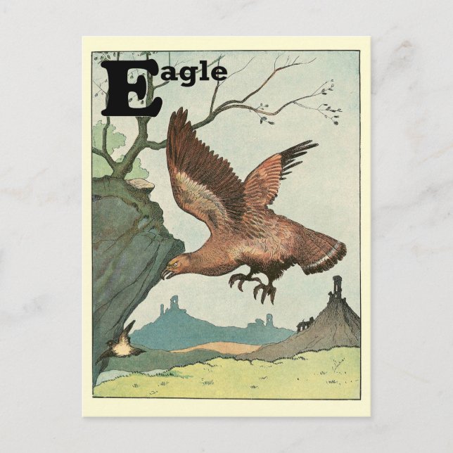 Golden Eagle Animal Alphabet Letter E Postkarte (Vorderseite)
