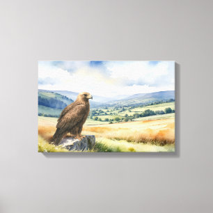 Golden Eagle Country Landschaft Wasserfarbe Stil Leinwanddruck