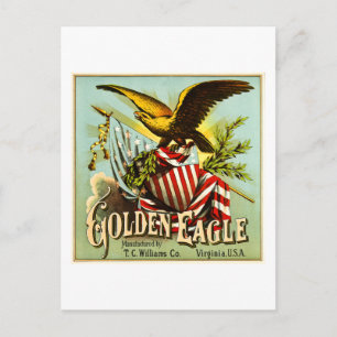 Golden Eagle-Kautabak-Etikett vintage Postkarte