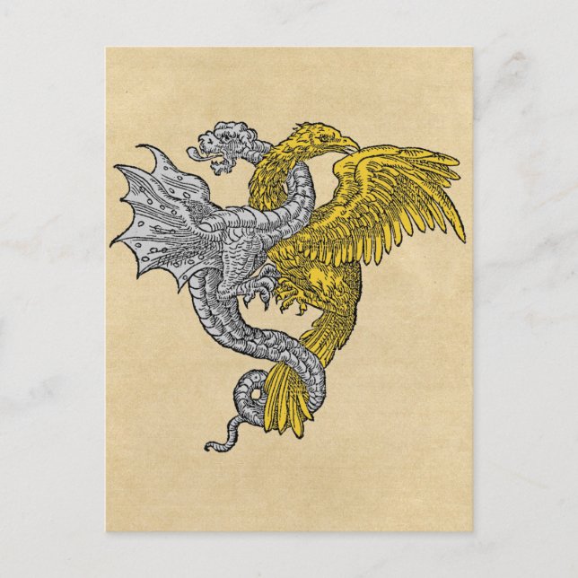 Golden Eagle Silver Dragon Postkarte (Vorderseite)