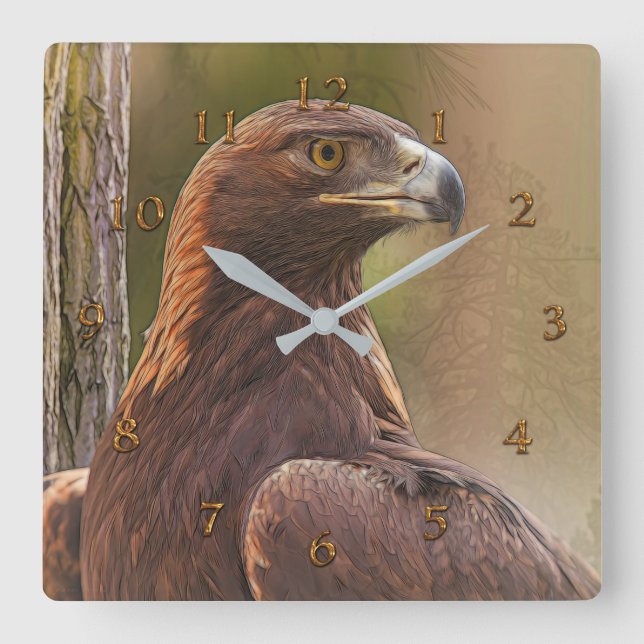 GOLDEN EAGLE "VOYAGER" QUADRATISCHE WANDUHR (Vorderseite)