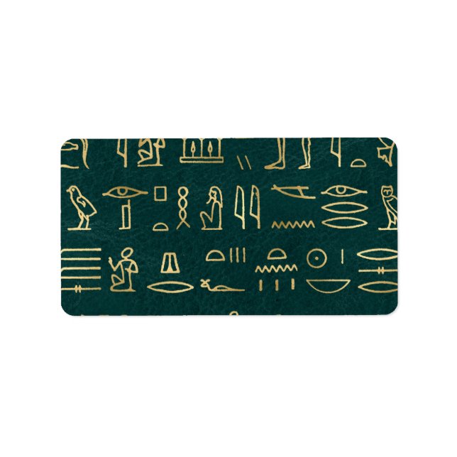 Golden Egypten Hieroglyphs Typografie Ägypten Adressaufkleber (Vorne)