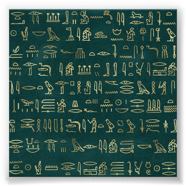 Golden Egypten Hieroglyphs Typografie Ägypten Fotodruck (Vorne)