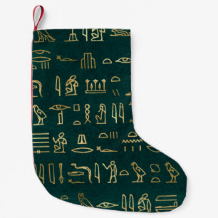 Golden Egypten Hieroglyphs Typografie Ägypten Kleiner Weihnachtsstrumpf