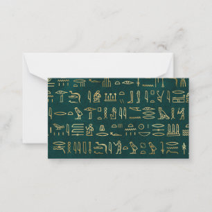 Golden Egypten Hieroglyphs Typografie Ägypten Mitteilungskarte