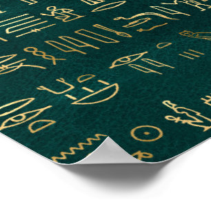 Golden Egypten Hieroglyphs Typografie Ägypten Poster
