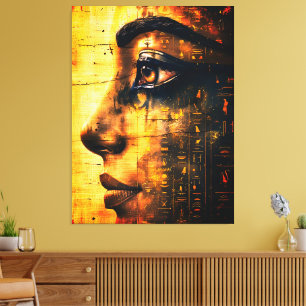 Golden Egypten Pharao Wall Art - Antike Geschichte Leinwanddruck