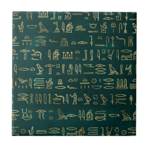 Golden Egyptian Hieroglyphs Typografie Ägypten Fliese