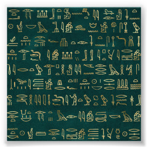 Golden Egyptian Hieroglyphs Typografie Ägypten Fotodruck