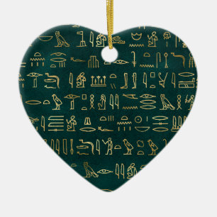 Golden Egyptian Hieroglyphs Typografie Ägypten Keramik Ornament