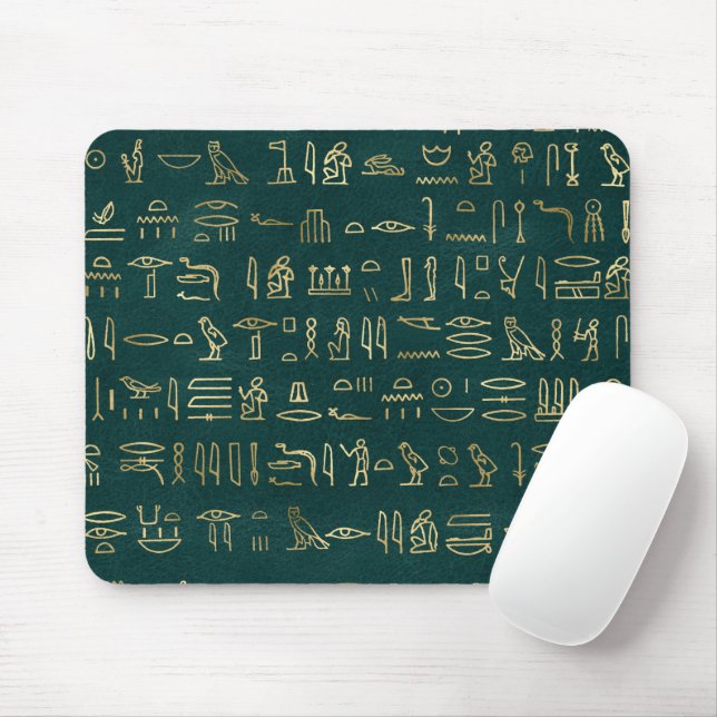 Golden Egyptian Hieroglyphs Typografie Ägypten Mousepad (Mit Mouse)