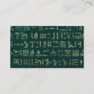 Golden Egyptian Hieroglyphs Typografie Ägypten Visitenkarte