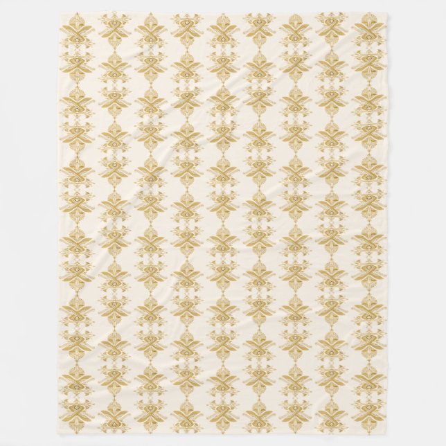 Golden Egyptian Motif Pattern Fleecedecke (Vorderseite)