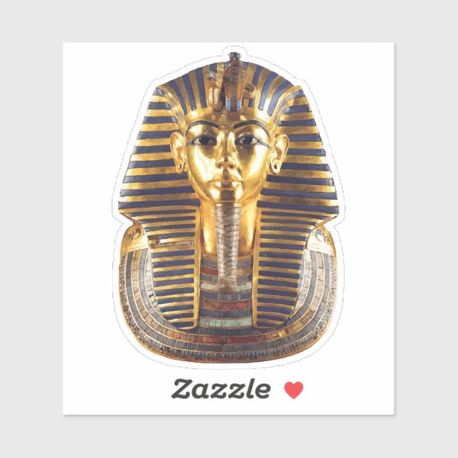 Golden Egyptian Pharaoh Mask Art Aufkleber (Blatt)