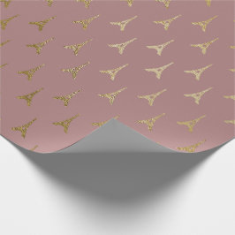 Golden Eiffel Tower Paris Mauve Lilac Blush Pink Geschenkpapier