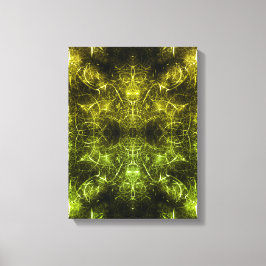 Golden Electric Plasma Fractal Art Leinwanddruck