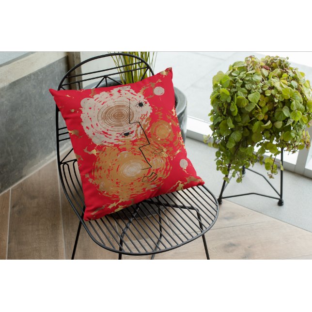 Golden Elegance Abstraktes Mittelalter Kissen (Von Creator hochgeladen)