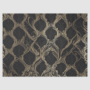 Golden Elegance auf Black Decoupage Paper Seidenpapier