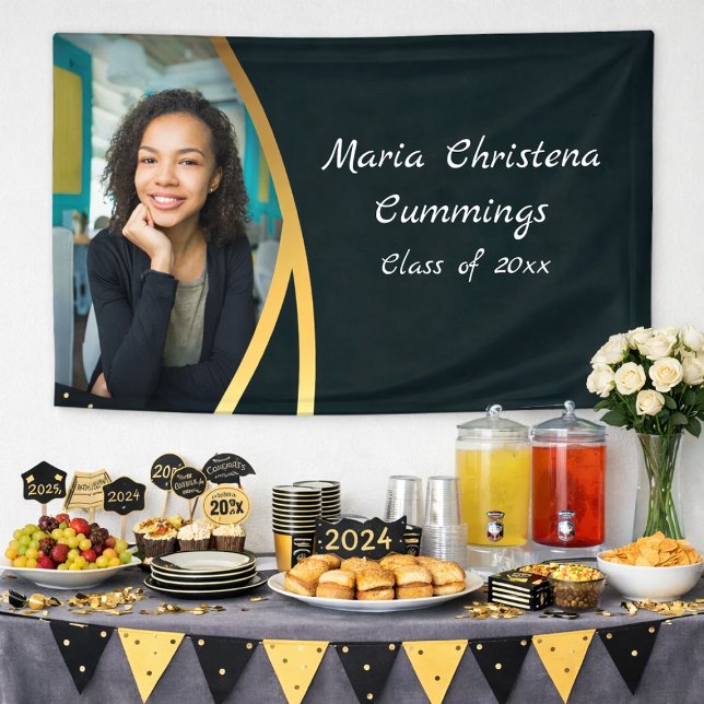 Golden Elegance Class Of Photo Graduation Banner (Von Creator hochgeladen)