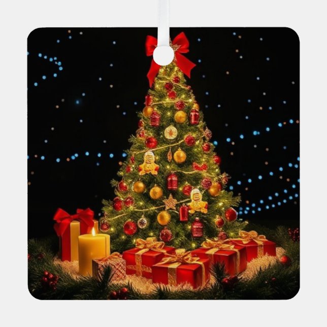 Golden Elegance Ornament Aus Metall (Vorderseite)