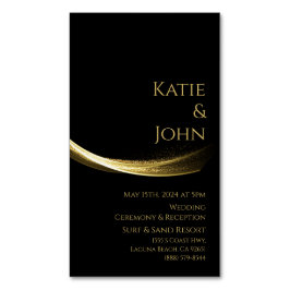 Golden Elegance-Wedding Rette unser Datum Magnetische Visitenkarte