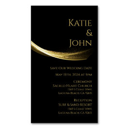 Golden Elegance-Wedding Rette unser Datum Magnetische Visitenkarte