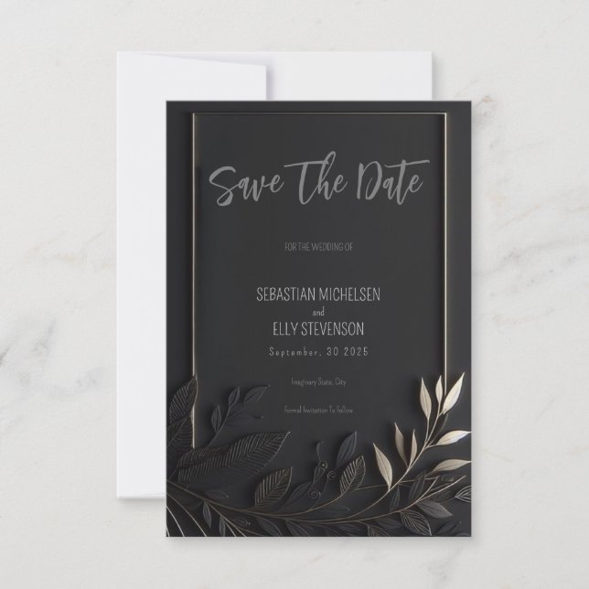 Golden Elegance Wedding Save the Date Card (Vorderseite)
