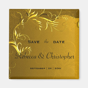Golden Elegance Wedding Save the Date Magnet