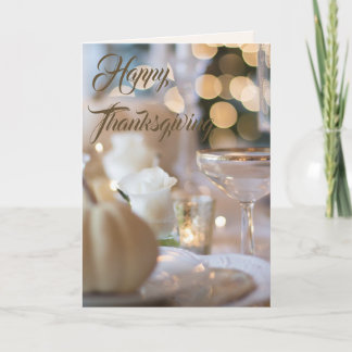 Golden Elegant Happy Thanksgiving Feiertagskarte