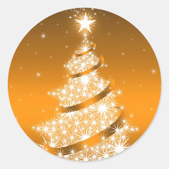 Golden Elegante Christmas Tree Sticker (Vorderseite)