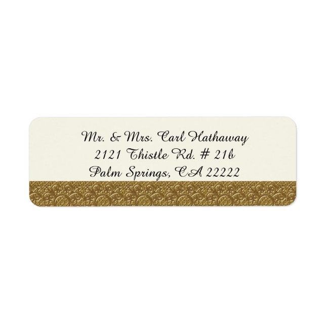 Golden Elegante Custom Return Address Label (Vorne)
