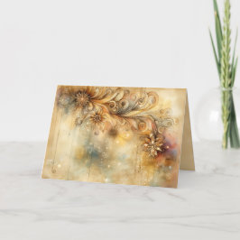 Golden Elegante Fantasy Note Card Feiertagskarte