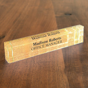 Golden elegante moderne, professionelle Schreibtis Namensplakette
