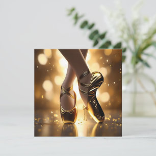 Golden Eleganz: Ballerinaschuhe auf goldenem Bokeh Save The Date