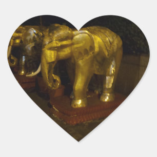 Golden Elephant Heart Sticker